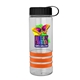 a clear bottle & black lid & orange grip sergeant stripe - 24 oz tritan(tm) bottle with tethered lid, stripe bands, and digital imprint