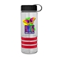 a clear bottle & black lid & red grip sergeant stripe - 24 oz tritan(tm) bottle with tethered lid, stripe bands, and digital imprint