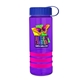 a transparent violet bottle & royal blue lid & pink grip sergeant stripe - 24 oz tritan(tm) bottle with tethered lid, stripe bands, and digital imprint