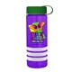 a transparent violet bottle & green lid & white grip sergeant stripe - 24 oz tritan(tm) bottle with tethered lid, stripe bands, and digital imprint