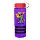 a transparent violet bottle & red lid & black grip sergeant stripe - 24 oz tritan(tm) bottle with tethered lid, stripe bands, and digital imprint