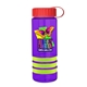 a transparent violet bottle & red lid & lime-green grip sergeant stripe - 24 oz tritan(tm) bottle with tethered lid, stripe bands, and digital imprint