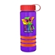a transparent violet bottle & red lid & orange grip sergeant stripe - 24 oz tritan(tm) bottle with tethered lid, stripe bands, and digital imprint