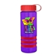 a transparent violet bottle & red lid & red grip sergeant stripe - 24 oz tritan(tm) bottle with tethered lid, stripe bands, and digital imprint