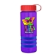 a transparent violet bottle & red lid & royal blue grip sergeant stripe - 24 oz tritan(tm) bottle with tethered lid, stripe bands, and digital imprint