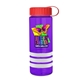 a transparent violet bottle & red lid & white grip sergeant stripe - 24 oz tritan(tm) bottle with tethered lid, stripe bands, and digital imprint