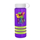 a transparent violet bottle & white lid & lime-green grip sergeant stripe - 24 oz tritan(tm) bottle with tethered lid, stripe bands, and digital imprint