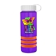 a transparent violet bottle & white lid & orange grip sergeant stripe - 24 oz tritan(tm) bottle with tethered lid, stripe bands, and digital imprint