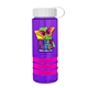 a transparent violet bottle & white lid & pink grip sergeant stripe - 24 oz tritan(tm) bottle with tethered lid, stripe bands, and digital imprint