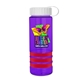 a transparent violet bottle & white lid & red grip sergeant stripe - 24 oz tritan(tm) bottle with tethered lid, stripe bands, and digital imprint