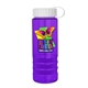 a transparent violet bottle & white lid & violet grip sergeant stripe - 24 oz tritan(tm) bottle with tethered lid, stripe bands, and digital imprint