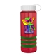 a transparent red bottle & white lid & green grip sergeant stripe - 24 oz tritan(tm) bottle with tethered lid, stripe bands, and digital imprint