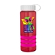 a transparent red bottle & white lid & pink grip sergeant stripe - 24 oz tritan(tm) bottle with tethered lid, stripe bands, and digital imprint