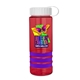 a transparent red bottle & white lid & violet grip sergeant stripe - 24 oz tritan(tm) bottle with tethered lid, stripe bands, and digital imprint