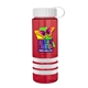 a transparent red bottle & white lid & white grip sergeant stripe - 24 oz tritan(tm) bottle with tethered lid, stripe bands, and digital imprint
