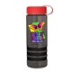 a transparent smoke bottle & red lid & black grip sergeant stripe - 24 oz tritan(tm) bottle with tethered lid, stripe bands, and digital imprint