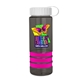 a transparent smoke bottle & white lid & pink grip sergeant stripe - 24 oz tritan(tm) bottle with tethered lid, stripe bands, and digital imprint