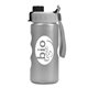 a gray with black cap lid & silver bottle mini peak - 22 oz tritan(tm) metalike bottle with quick snap lid