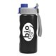 a gray with blue cap lid & black bottle mini peak - 22 oz tritan(tm) metalike bottle with quick snap lid