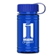 a blue lid & transparent blue bottle upcycle - mini 16 oz rpet sports bottle with tethered lid