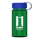 a blue lid & transparent green bottle upcycle - mini 16 oz rpet sports bottle with tethered lid