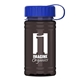a blue lid & transparent smoke bottle upcycle - mini 16 oz rpet sports bottle with tethered lid