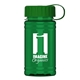 a green lid & transparent green bottle upcycle - mini 16 oz rpet sports bottle with tethered lid