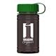a green lid & transparent smoke bottle upcycle - mini 16 oz rpet sports bottle with tethered lid