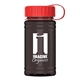 a red lid & transparent smoke bottle upcycle - mini 16 oz rpet sports bottle with tethered lid