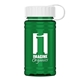 a white lid & transparent green bottle upcycle - mini 16 oz rpet sports bottle with tethered lid