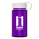 a white lid & transparent violet bottle upcycle - mini 16 oz rpet sports bottle with tethered lid