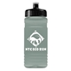 aerial view a black lid & glacier blue bottle 20 oz upcycle rpet bottle push pull lid, image 1 of 2