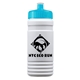 a cyan lid & eco white bottle 20 oz upcycle rpet bottle push pull lid