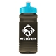 a cyan lid & transparent smoke bottle 20 oz upcycle rpet bottle push pull lid