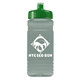 a green lid & glacier blue bottle 20 oz upcycle rpet bottle push pull lid