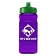 a green lid & transparent violet bottle 20 oz upcycle rpet bottle push pull lid