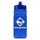 a navy blue lid & transparent blue bottle 20 oz upcycle rpet bottle push pull lid