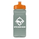 a orange lid & glacier blue bottle 20 oz upcycle rpet bottle push pull lid