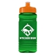 a orange lid & transparent green bottle 20 oz upcycle rpet bottle push pull lid
