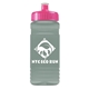 a pink lid & glacier blue bottle 20 oz upcycle rpet bottle push pull lid