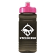 a pink lid & transparent smoke bottle 20 oz upcycle rpet bottle push pull lid