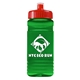 a red lid & transparent green bottle 20 oz upcycle rpet bottle push pull lid