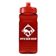a red lid & transparent red bottle 20 oz upcycle rpet bottle push pull lid