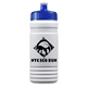 a royal blue lid & eco white bottle 20 oz upcycle rpet bottle push pull lid