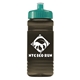 a teal lid & transparent smoke bottle 20 oz upcycle rpet bottle push pull lid