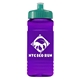 a teal lid & transparent violet bottle 20 oz upcycle rpet bottle push pull lid