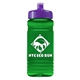 a violet lid & transparent green bottle 20 oz upcycle rpet bottle push pull lid