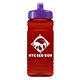 a violet lid & transparent red bottle 20 oz upcycle rpet bottle push pull lid