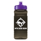 a violet lid & transparent smoke bottle 20 oz upcycle rpet bottle push pull lid