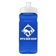 a white lid & transparent blue bottle 20 oz upcycle rpet bottle push pull lid